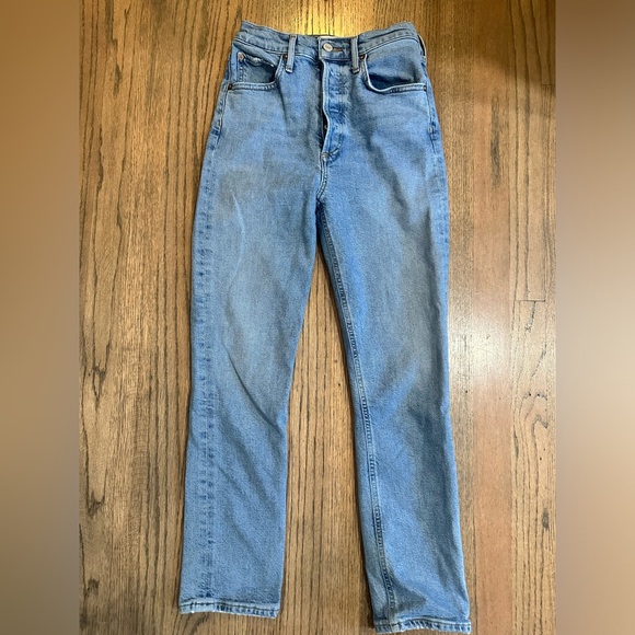 Agolde High Rise Straight Crop-Button Fly-Size 24 - Picture 2 of 9